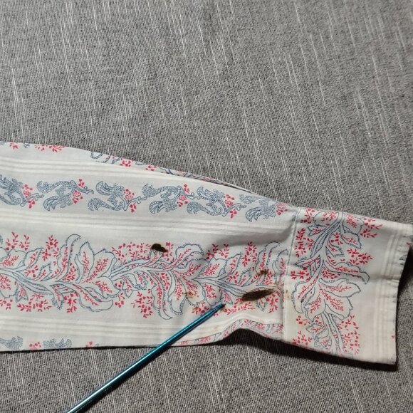 VINTAGE H Bar C Shirt Womens Long Tail Western Pearl Snap Paisley AOP - Picture 7 of 13